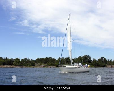 Sailors in front of the wind Stock Photo