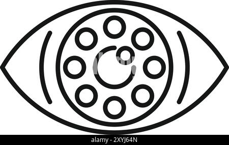 This icon represents a bionic eye, symbolizing enhanced vision and technological advancement in healthcare Stock Vector