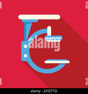 Angiography machine standing in a doctor's office, medical examination and treatment concept Stock Vector