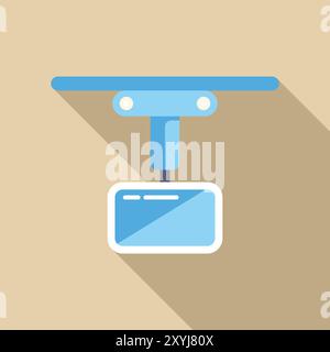 Car dashboard camera recording road traffic, ensuring safety and providing video evidence in case of accidents Stock Vector