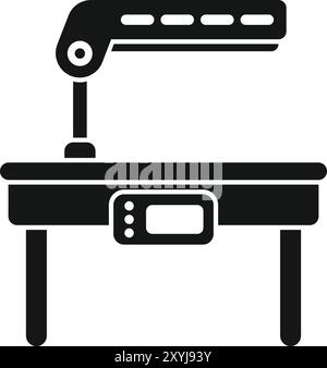 This is a surgical table with lamp operating room equipment icon in simple style Stock Vector