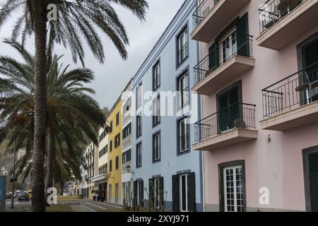 Ponta do Sol colorful buildings in Madeira Stock Photo