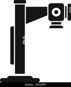 Border security camera monitoring system icon glyph vector illustration Stock Vector