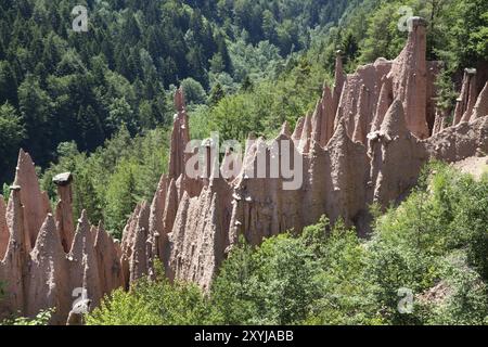 Earth pyramids in South Tyrol near Oberbozen Stock Photo