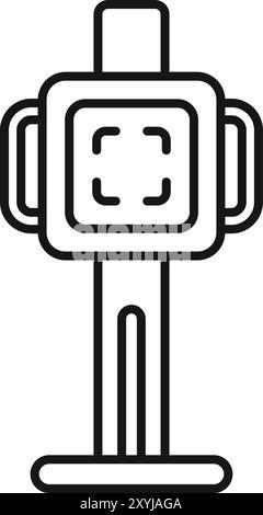3d scanner scanning object icon thin line vector illustration Stock Vector