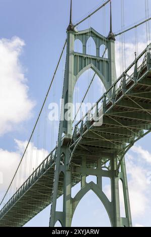 St Johns Bridge Portland Oregon Stock Photo