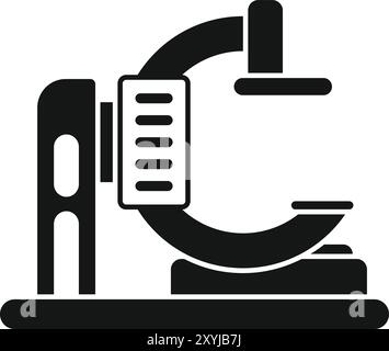 Simple icon of an x ray machine standing upright, ready for use in a ...