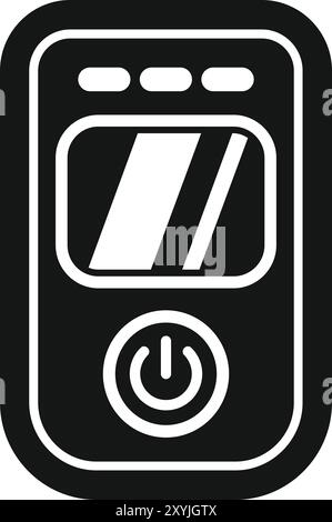 Black glyph icon for a digital breathalyzer showing blood alcohol content Stock Vector