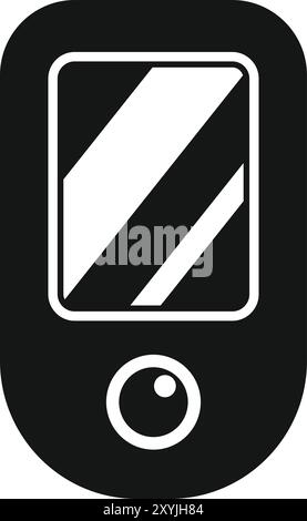 Black silhouette of a portable glucometer for measuring blood glucose levels, an essential tool for managing diabetes Stock Vector