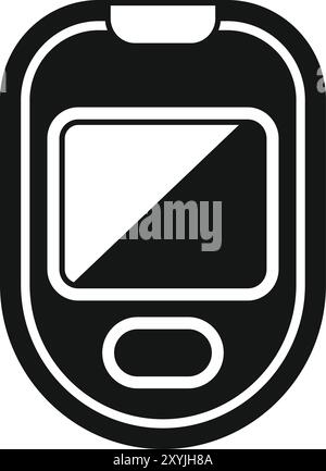 Simple vector icon of a glucometer showing the blood glucose level Stock Vector