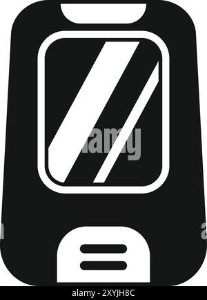 Black silhouette of a portable glucometer for measuring blood glucose levels, an essential tool for managing diabetes Stock Vector