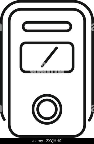 Line icon of electric meter showing energy consumption data Stock Vector