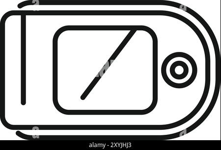 Electronic device showing blood glucose level icon, outline style Stock Vector