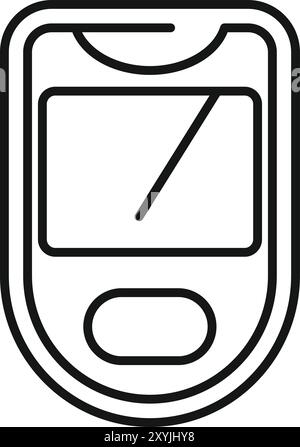 This simple vector icon represents a glucose meter device being used to check blood sugar levels Stock Vector