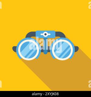 Trial frame eye test optometrist equipment icon showing eye exam concept Stock Vector