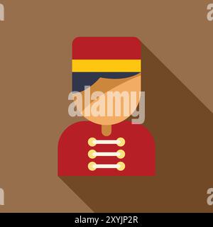 Simple and colorful vector illustration of a hotel bellboy in uniform, perfect for travel and tourism related projects Stock Vector