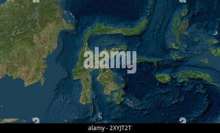 Celebes Island in the Java Sea on a satellite image taken in January 27, 2016 Stock Photo
