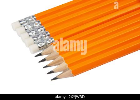 Sharpened graphite pencils isolated on white background Stock Photo