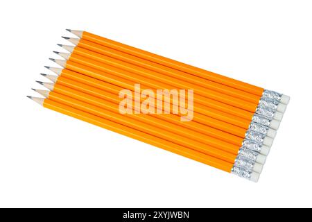 Sharpened graphite pencils isolated on white background Stock Photo