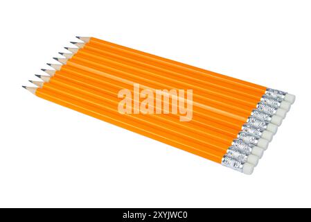 Sharpened graphite pencils isolated on white background Stock Photo