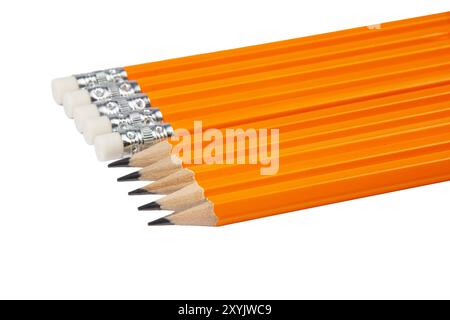 Sharpened graphite pencils isolated on white background Stock Photo
