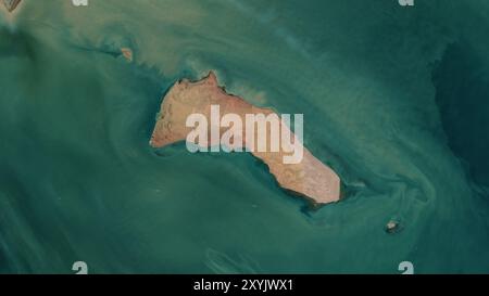 Failaka Island in the Persian Gulf, belonging to Kuwait, isolated on a ...