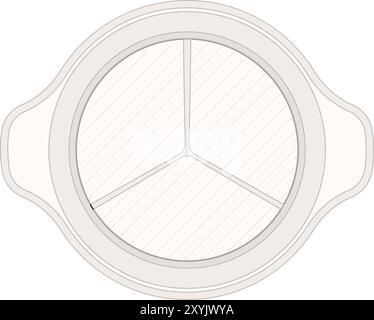 This round compartment plate is perfect for serving a variety of dishes in style Stock Vector