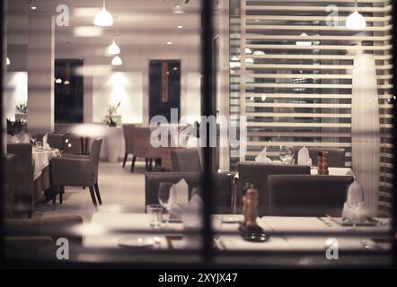 Interior of modern nigt club or restaurant. Toned photo Stock Photo