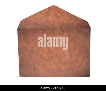 Craft brown paper envelope for mail isolated on the white background Stock Photo