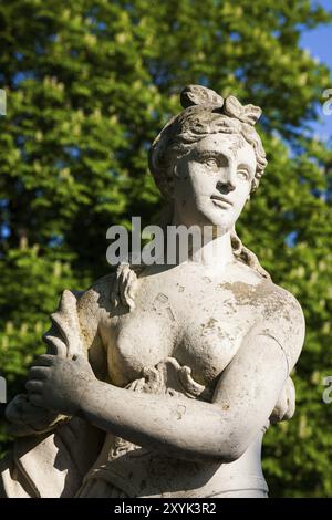 Historic statue in the park Burgk near the pavilion Sophienlust historic statue in the park Burgk in springtime Stock Photo