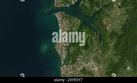 Ko Kho Khao Island in the Andaman or Burma Sea on a satellite image taken in January 25, 2020 Stock Photo