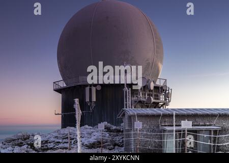 Radar system on the Grosser Arber Stock Photo