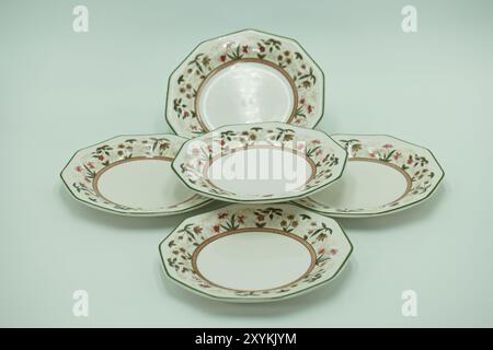 plates tableware isolated on background tableware Stock Photo