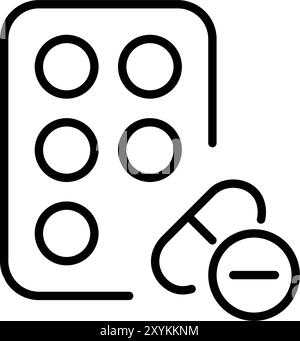 Pack of pills in a blister. Medication or supplements. Pixel perfect vector icon Stock Vector