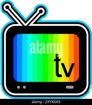 Color television screen Stock Vector
