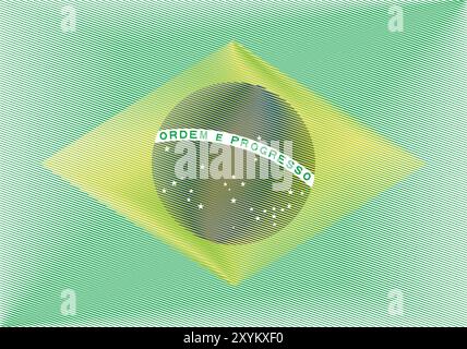Brazil Independence Day september 7. Scribble style Brazil flag vector background. Poster, card, banner. Stock Vector
