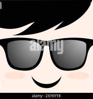 face with sunglasses Stock Vector