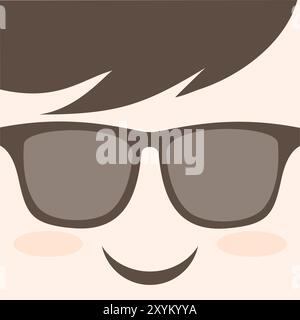 face with sunglasses Stock Vector