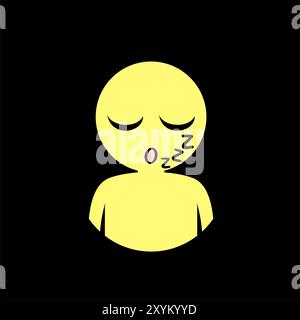 sleeping expression Stock Vector
