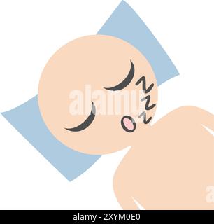 sleeping expression Stock Vector