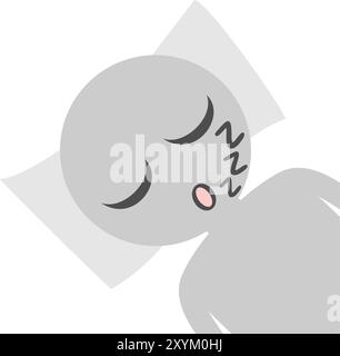 sleeping expression Stock Vector