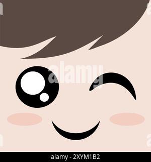 funny wink expression Stock Vector