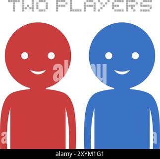 Two players icon Stock Vector
