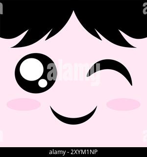 funny wink expression Stock Vector