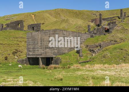 Quarry ruins at Titterstone Clee near Cleeton, Shropshire, England, UK Stock Photo