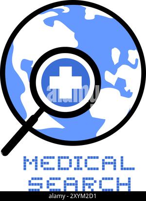 Icon medical search Stock Vector