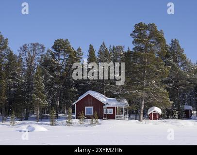 Cabin in Lapland Stock Photo