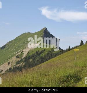 Path leading to Mount Augstmatthorn, Bernese Oberland. Popular mountain and viewpoint near Interlaken, Switzerland, Europe Stock Photo