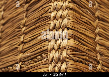 Wickerwork texture background. Antique wickerwork pattern used for vegetable roofs. Close up Stock Photo
