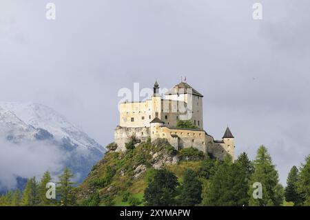 Tarasp castle in Switzerland, in autumn Tarasp castle in Switzerland, in the fall Stock Photo